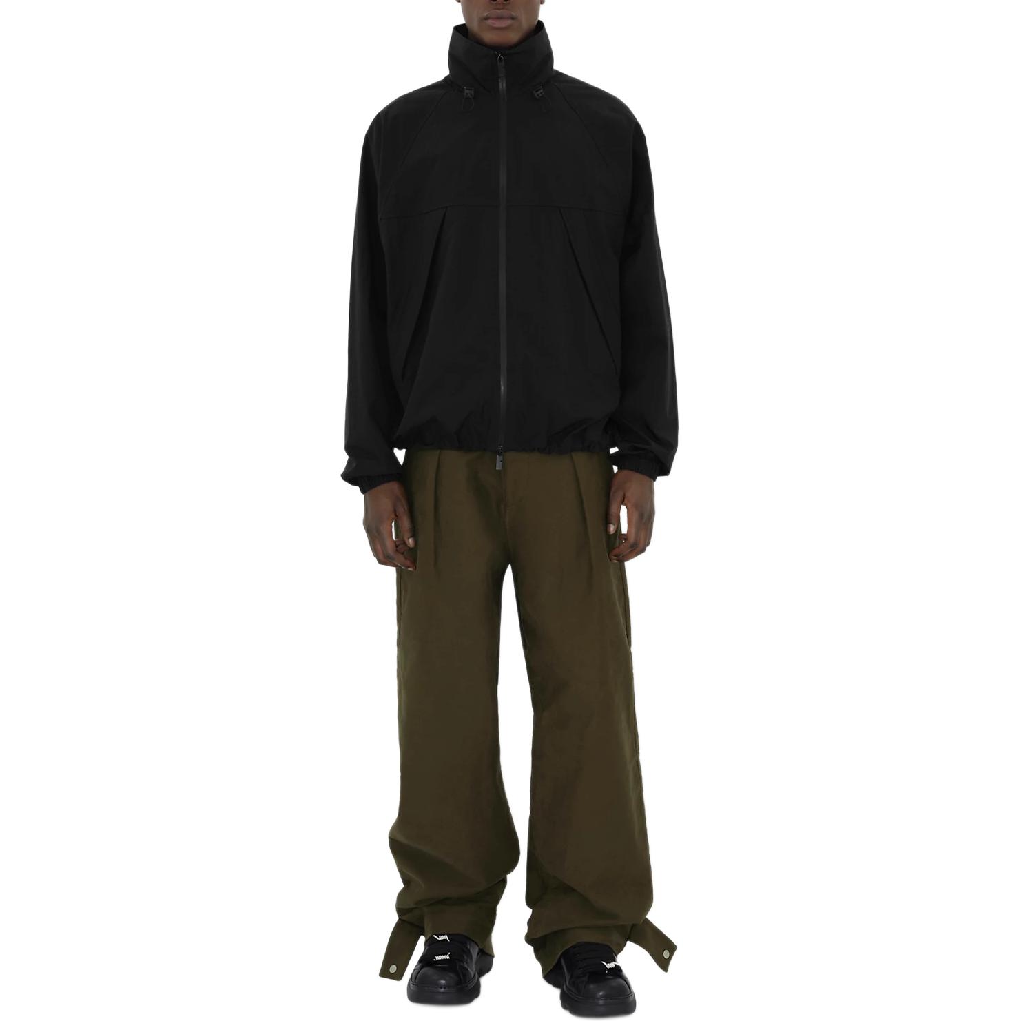 Purchase Burberry Black EKD Cotton Blend High Collar Zip-Up Jacket for Men. 80920551