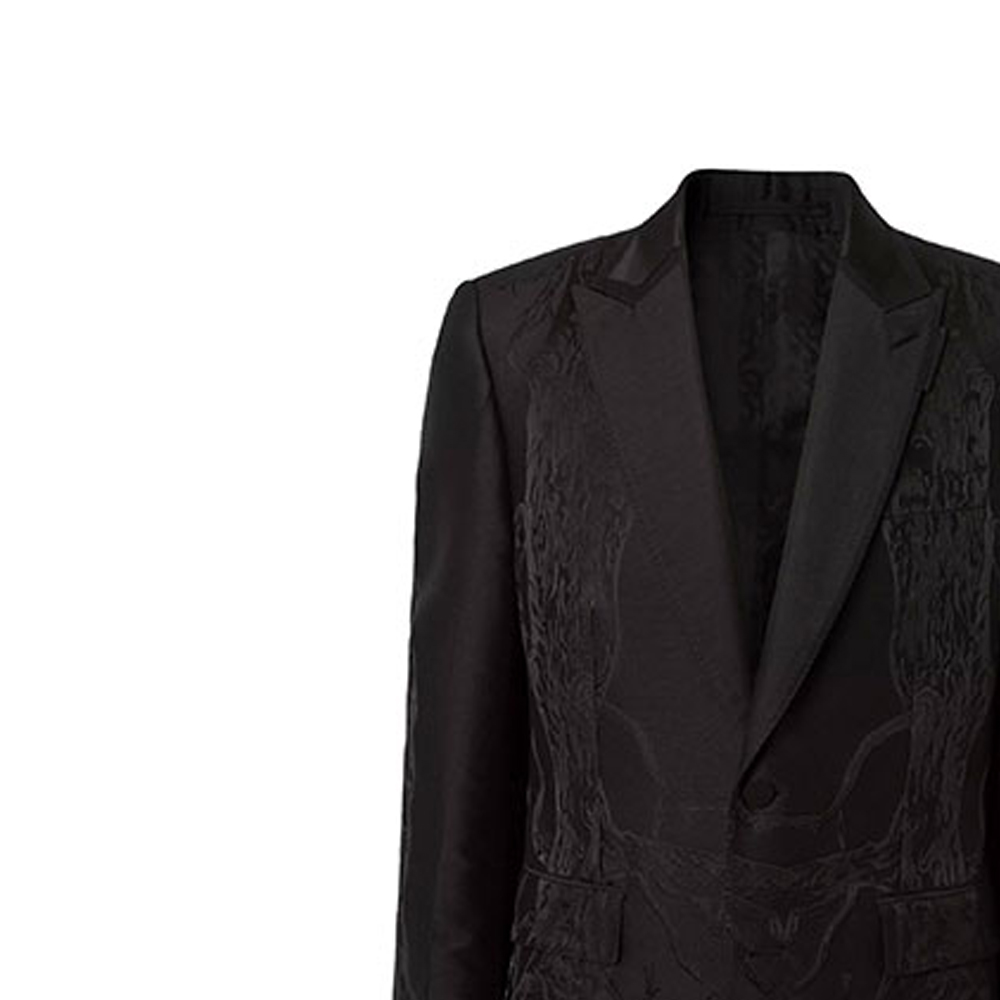 Details for Burberry Black Elm Jacquard Single-Breasted Blazer. 80415341