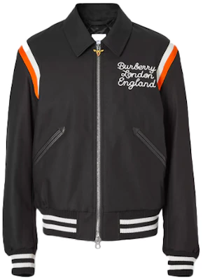 Burberry Black Embroidered Deer Logo Zip Bomber Jacket 80367941 Buy Burberry Black Embroidered Deer Logo Zip Bomber Jacket 80367941