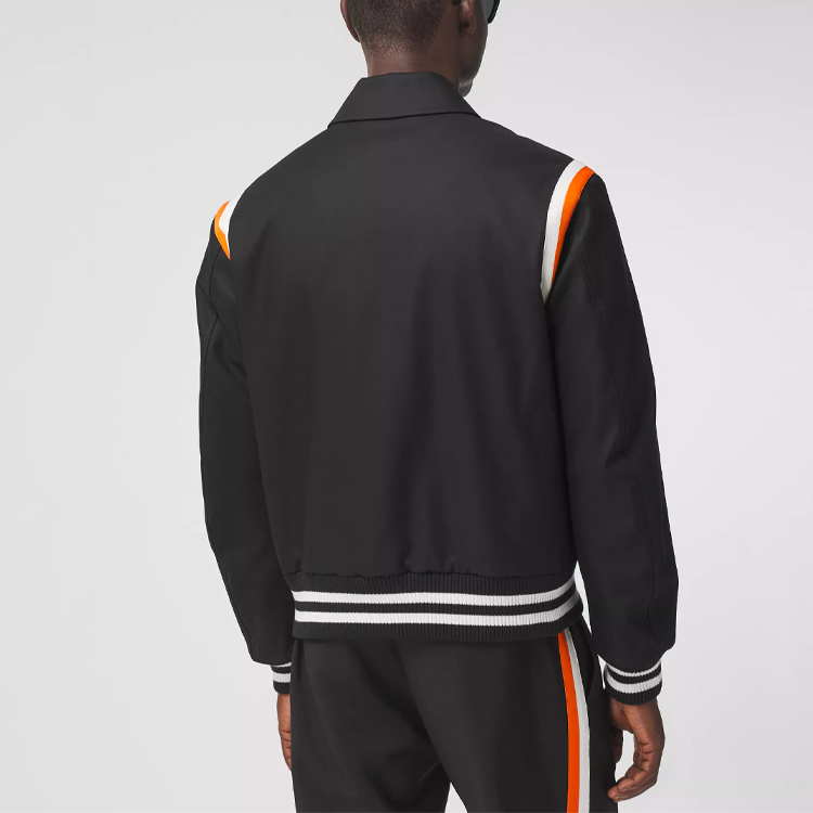 Burberry Black Embroidered Deer Logo Zip Bomber Jacket 80367941 圖 4