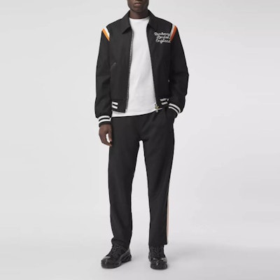 Burberry Black Embroidered Deer Logo Zip Bomber Jacket 80367941 Purchase Burberry Black Embroidered Deer Logo Zip Bomber Jacket 80367941