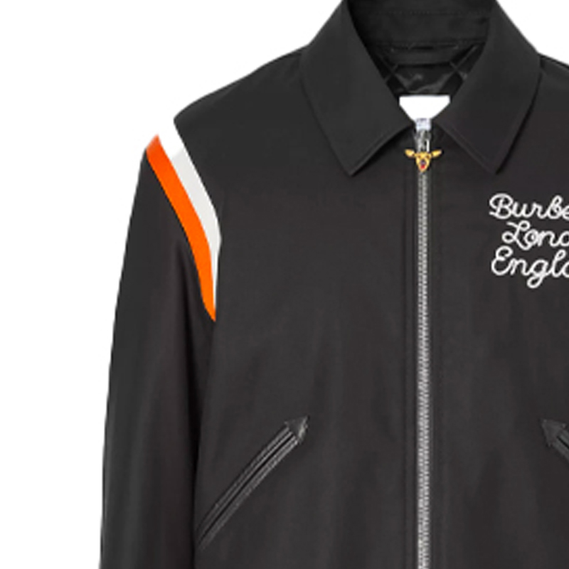 Burberry Black Embroidered Deer Logo Zip Bomber Jacket 80367941 圖 7