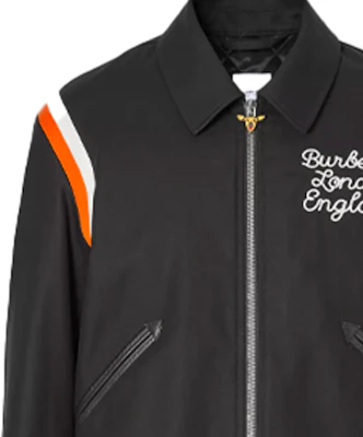 Burberry Black Embroidered Deer Logo Zip Bomber Jacket 80367941 Sizing Burberry Black Embroidered Deer Logo Zip Bomber Jacket 80367941