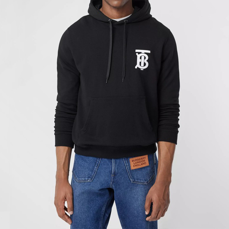 Purchase Burberry Black Embroidered Logo Hoodie 80246041