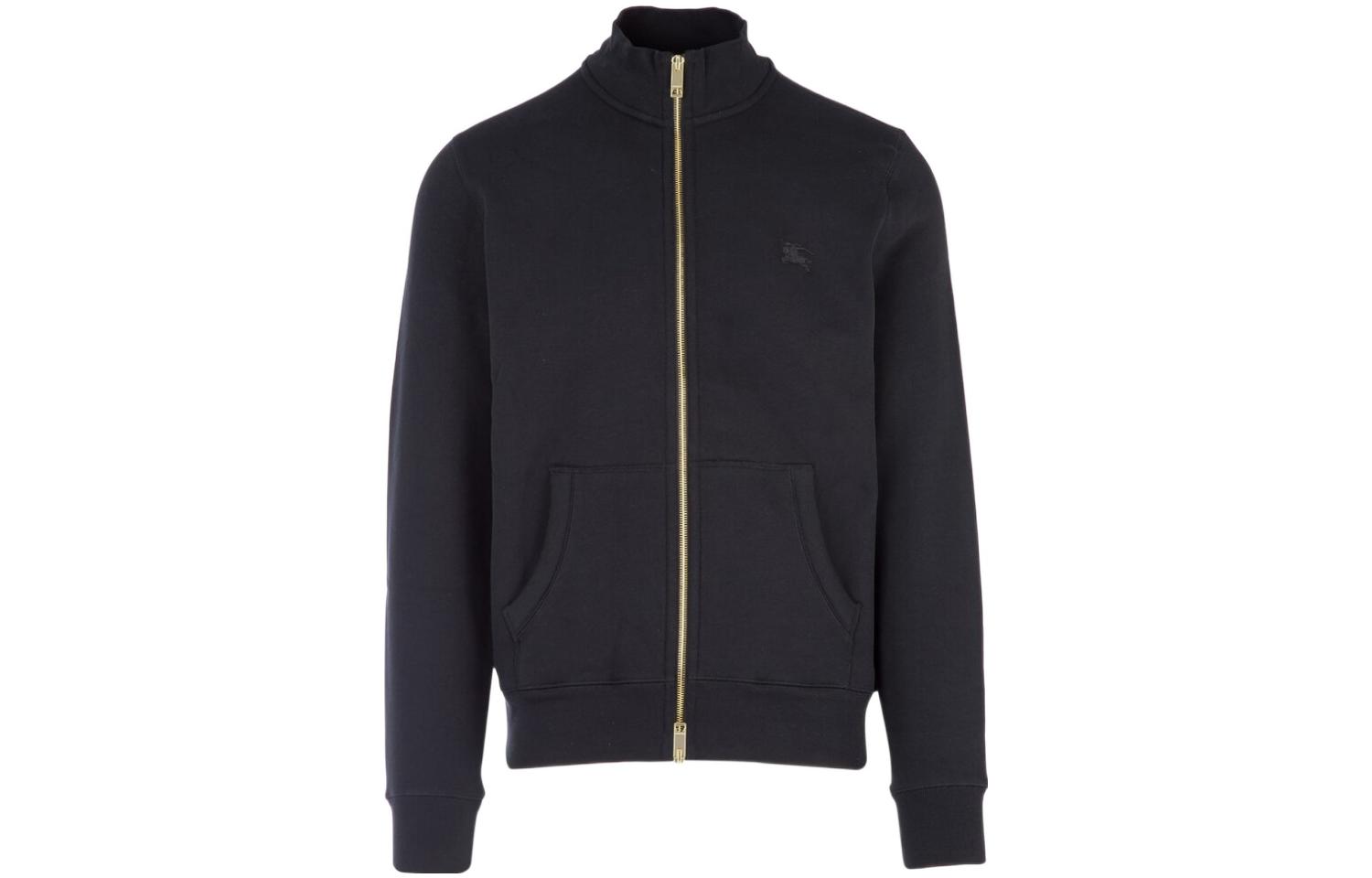 Burberry Black Embroidered Pattern High-Neck Long-Sleeve Jacket 40502461