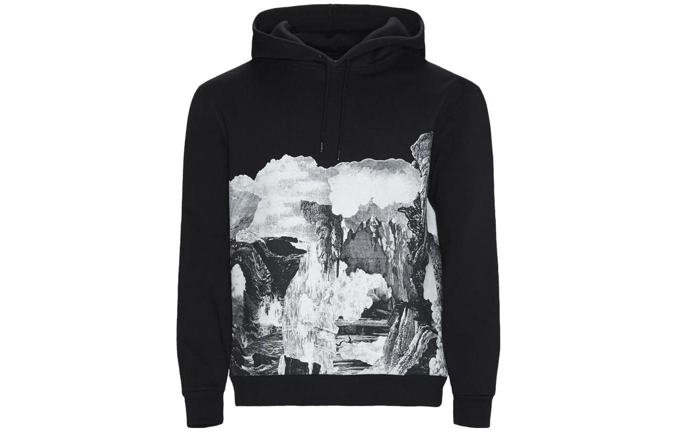 Burberry Black Graphic Print Oversized Hoodie 80071101