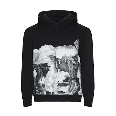 Burberry Black Graphic Print Oversized Hoodie 80071101
