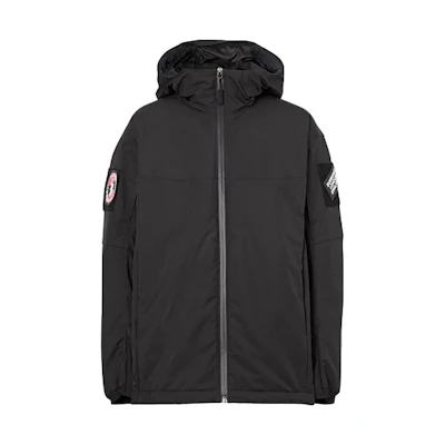 Burberry Black Hooded Jacket with Sleeve Logo 80223121