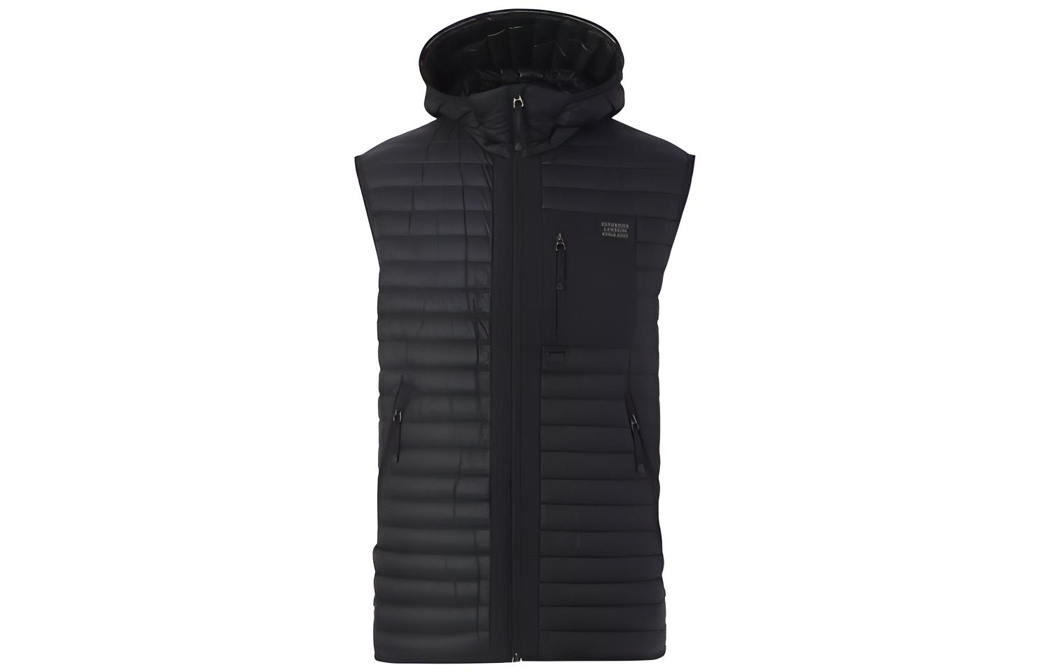 Burberry Black Hooded Sleeveless Down Jacket with Logo Patch 80410311