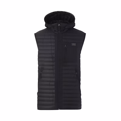 Burberry Black Hooded Sleeveless Down Jacket with Logo Patch 80410311