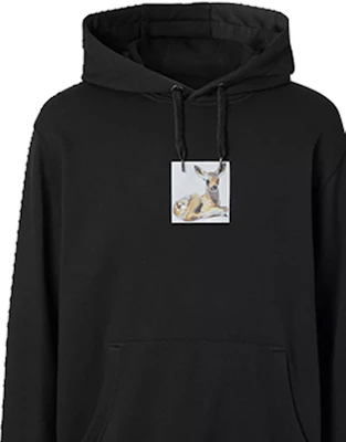 Burberry Black Hoodie Deer Print Unisex Sweatshirt Long Sleeve 8022374-A1189 Details for Burberry Black Hoodie Deer Print Unisex Sweatshirt Long Sleeve 8022374-A1189