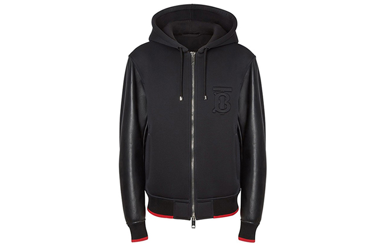 Burberry Black Hoodie Jacket with Chest Logo 80128811