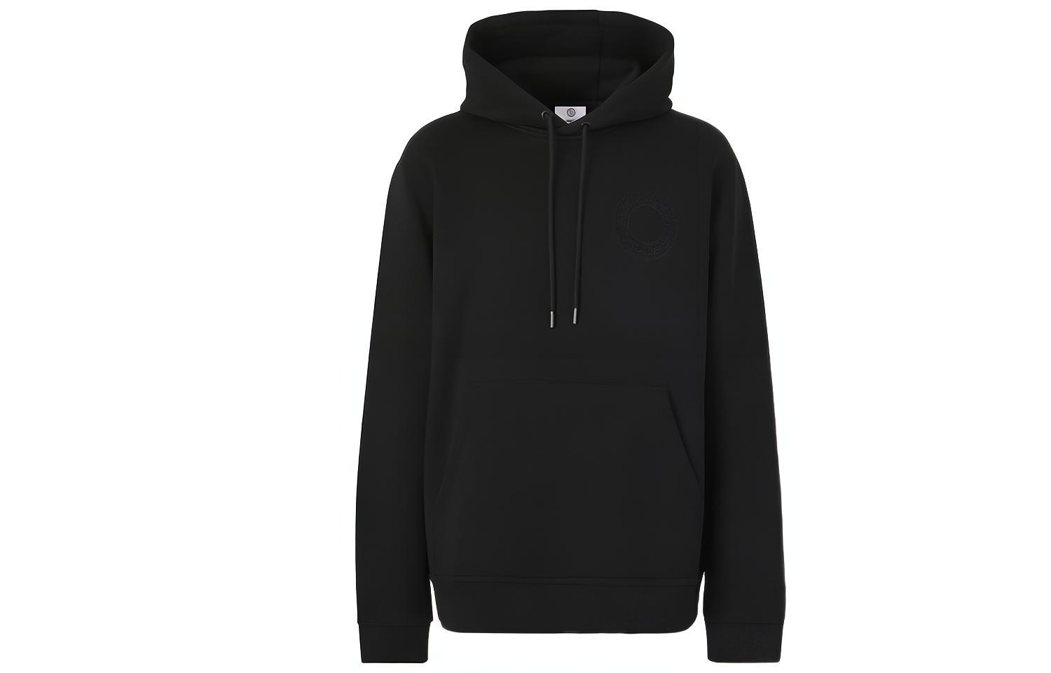 Burberry Black Hoodie Pullover Sweatshirt Long Sleeve Solid Color 80422291