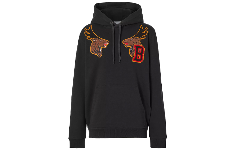 Burberry Black Hoodie with Animal Letter Print 80369111 圖 2