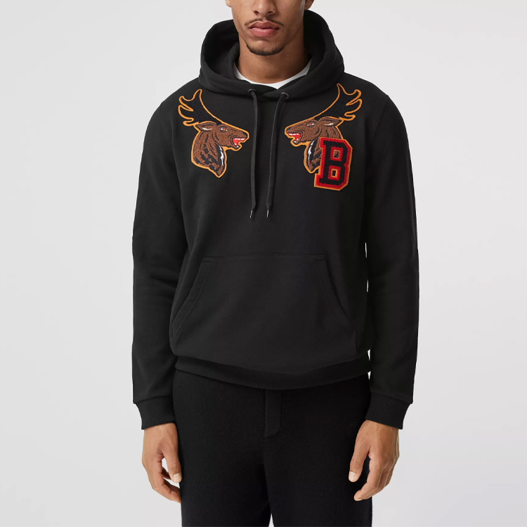 Burberry Black Hoodie with Animal Letter Print 80369111 圖 3