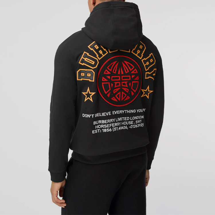 Burberry Black Hoodie with Animal Letter Print 80369111 圖 4