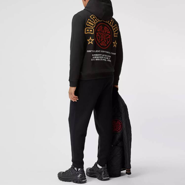 Burberry Black Hoodie with Animal Letter Print 80369111 圖 7