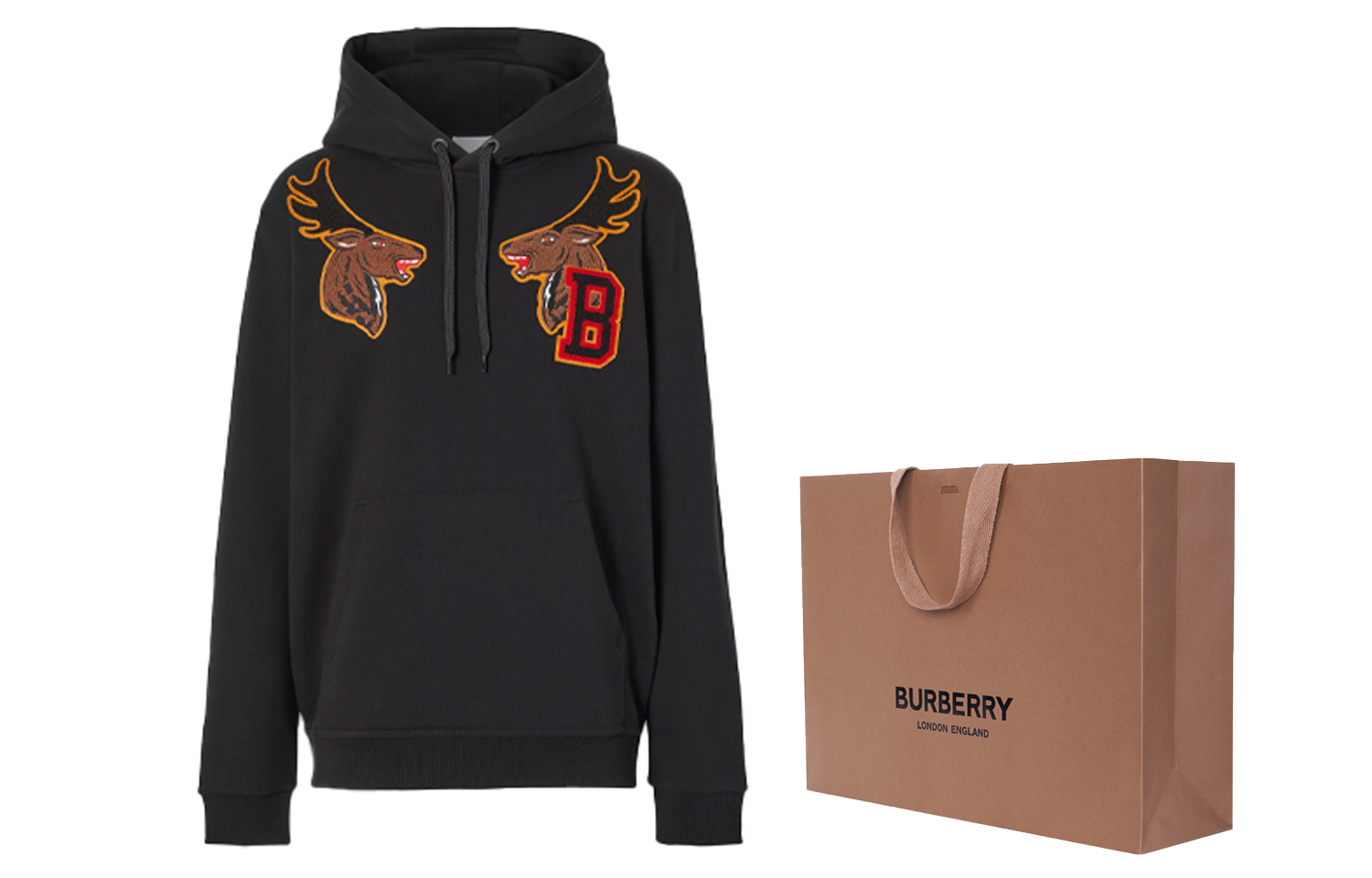 Burberry Black Hoodie with Animal Letter Print 80369111 圖 8