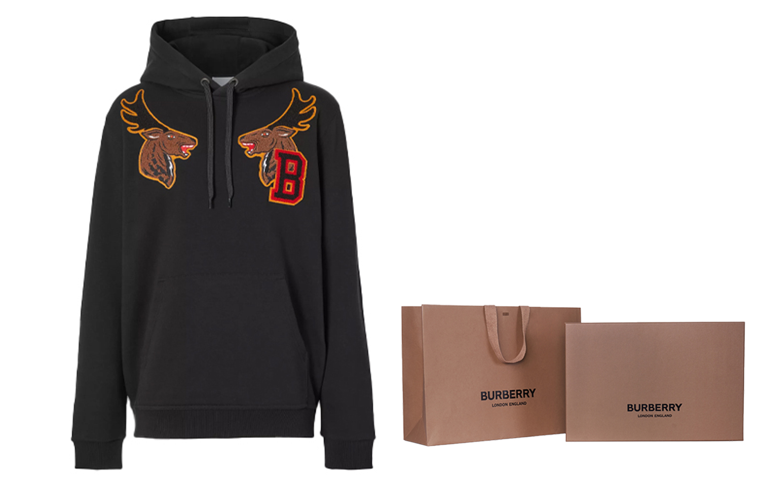 Burberry Black Hoodie with Animal Letter Print 80369111 圖 9