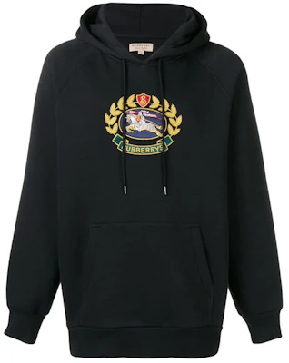 Burberry 刺繡字母標誌黑色連帽衫(寬鬆版型) 80029561 Buy Burberry 刺繡字母標誌黑色連帽衫(寬鬆版型) 80029561