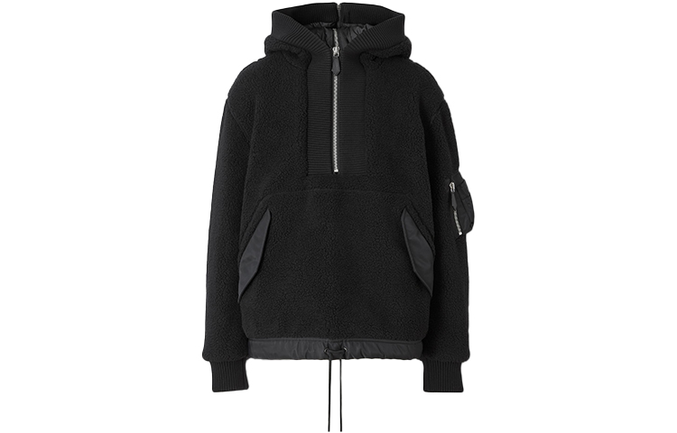 Burberry Black Hoodie with Logo Patchwork Design. 80477781 圖 2