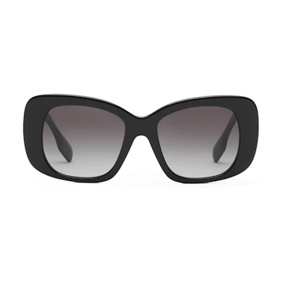 Burberry Black Irregular Acetate Sunglasses with Side Letter Design Unisex 40833821