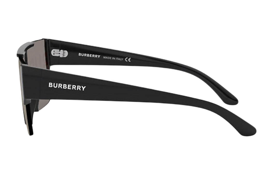 Shop 博柏利黑色不规则形墨镜带侧面字母雕刻。 BE42913001/G