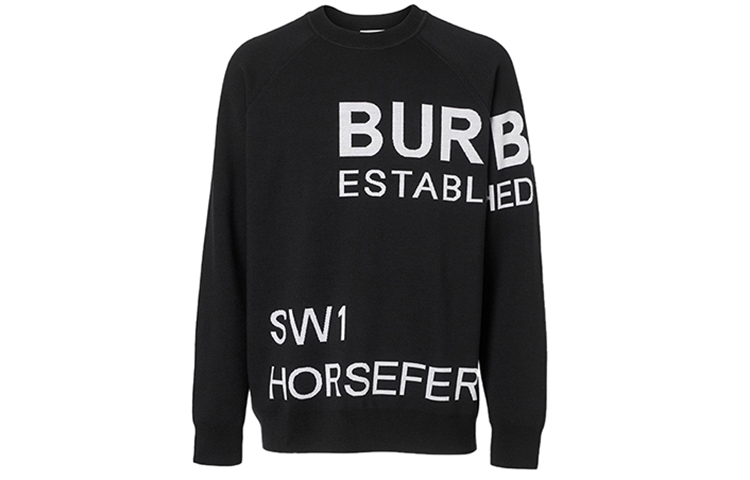 Burberry Black Jacquard Knit Sweater 80133341