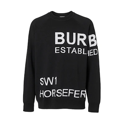 Burberry Black Jacquard Knit Sweater 80133341