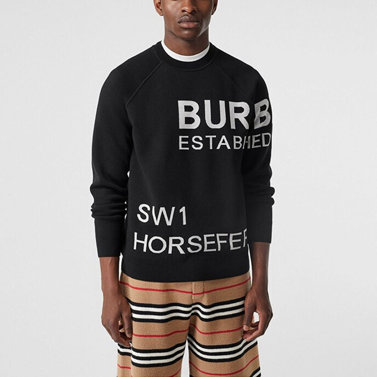 Burberry Black Jacquard Knit Sweater 80133341 圖 4