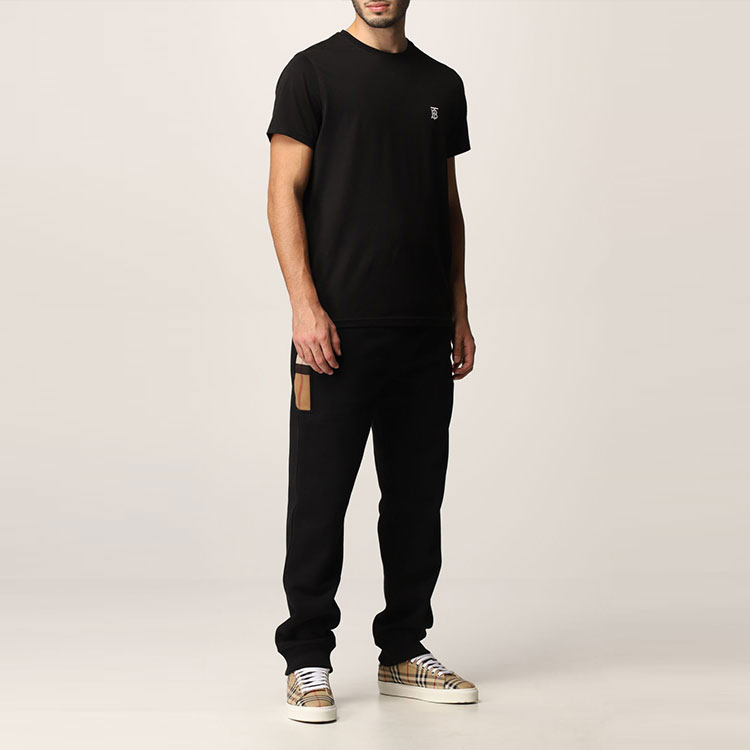 Purchase Burberry Seluar Jogger Rajut Hitam dengan Drawstring Gaya Santai. 80450131