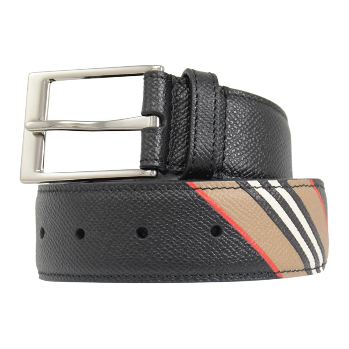 Burberry Black Leather Belt with Logo and Pin Buckle, 35CM Width 80339521011 圖 2