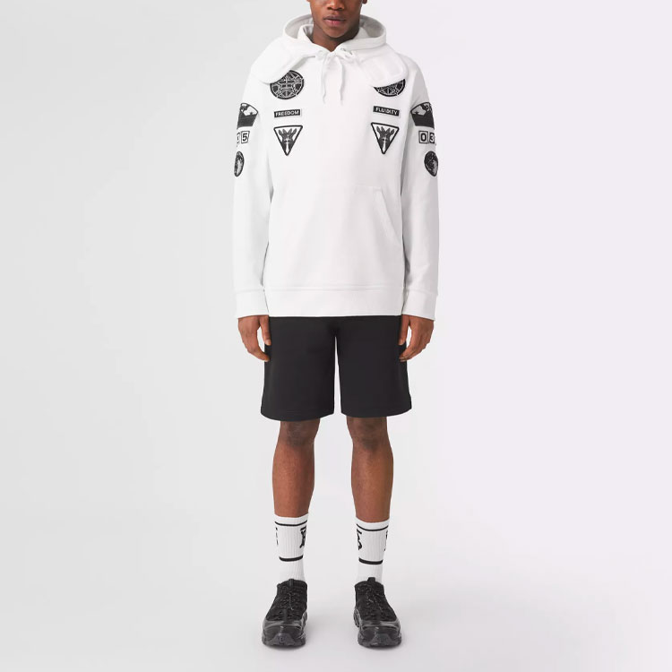 Burberry Black Letter Cotton Drawstring Casual Shorts. 80432791 圖 3