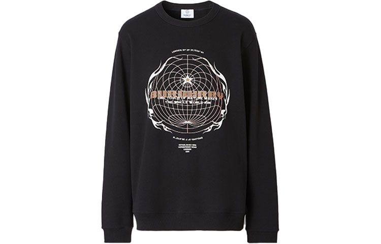 Burberry Black Letter Graphic Spherical Logo Sweatshirt 80482901