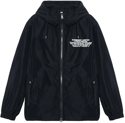 Burberry Black Letter Pattern Zip-Up Loose Fit Hooded Jacket 80434081 Order Burberry Black Letter Pattern Zip-Up Loose Fit Hooded Jacket 80434081
