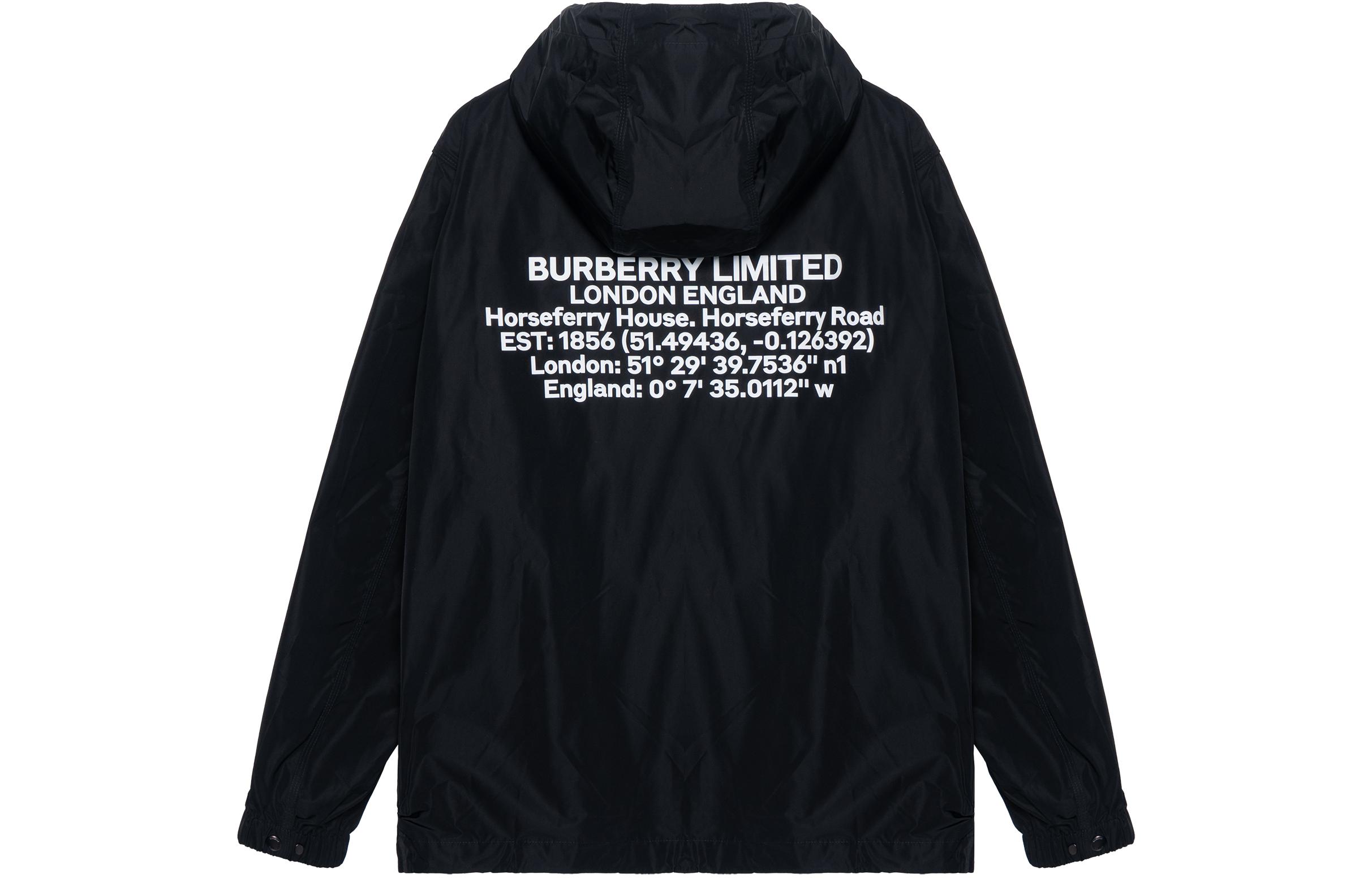 Burberry Black Letter Pattern Zip-Up Loose Fit Hooded Jacket 80434081 圖 3