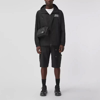Burberry Black Letter Pattern Zip-Up Loose Fit Hooded Jacket 80434081 Shop Burberry Black Letter Pattern Zip-Up Loose Fit Hooded Jacket 80434081