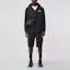 Shop Burberry Black Letter Pattern Zip-Up Loose Fit Hooded Jacket 80434081