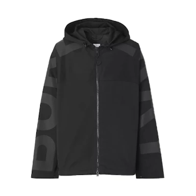 Burberry Black Letter Print Hooded Jacket. 80438581