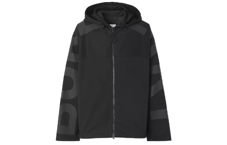 Burberry Black Letter Print Hooded Jacket. 80438581 圖 2