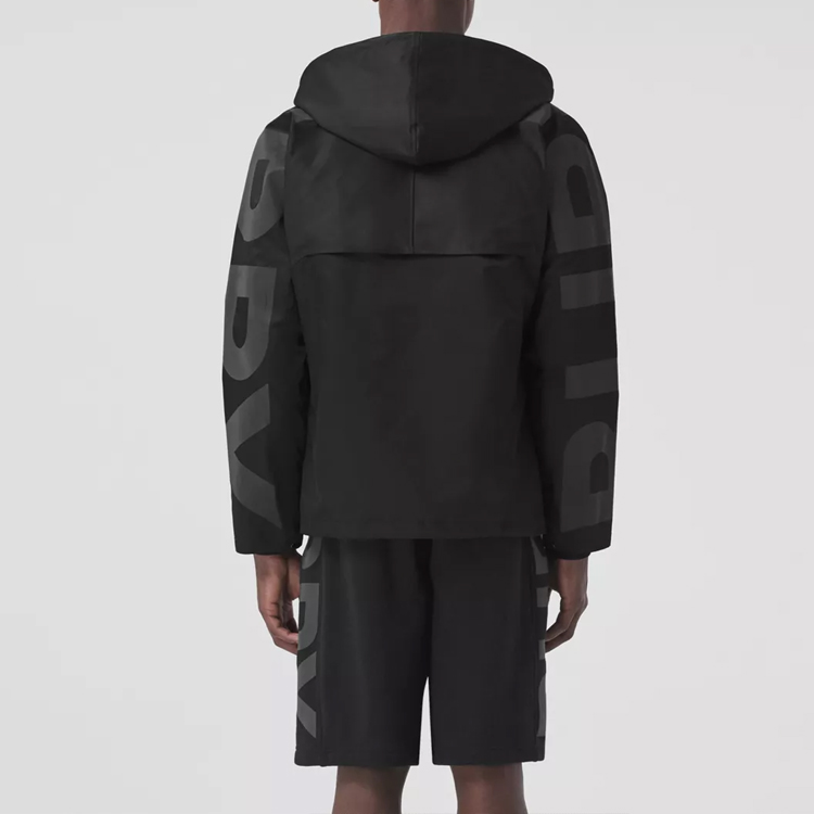 Burberry Black Letter Print Hooded Jacket. 80438581 圖 4