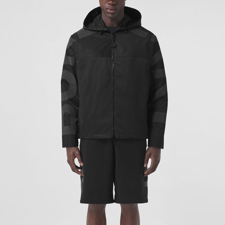 Burberry Black Letter Print Hooded Jacket. 80438581 圖 5