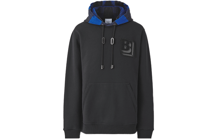 Burberry Black Letter Print Hooded Pullover Sweatshirt 80499551