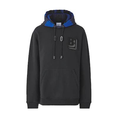 Burberry Black Letter Print Hooded Pullover Sweatshirt 80499551