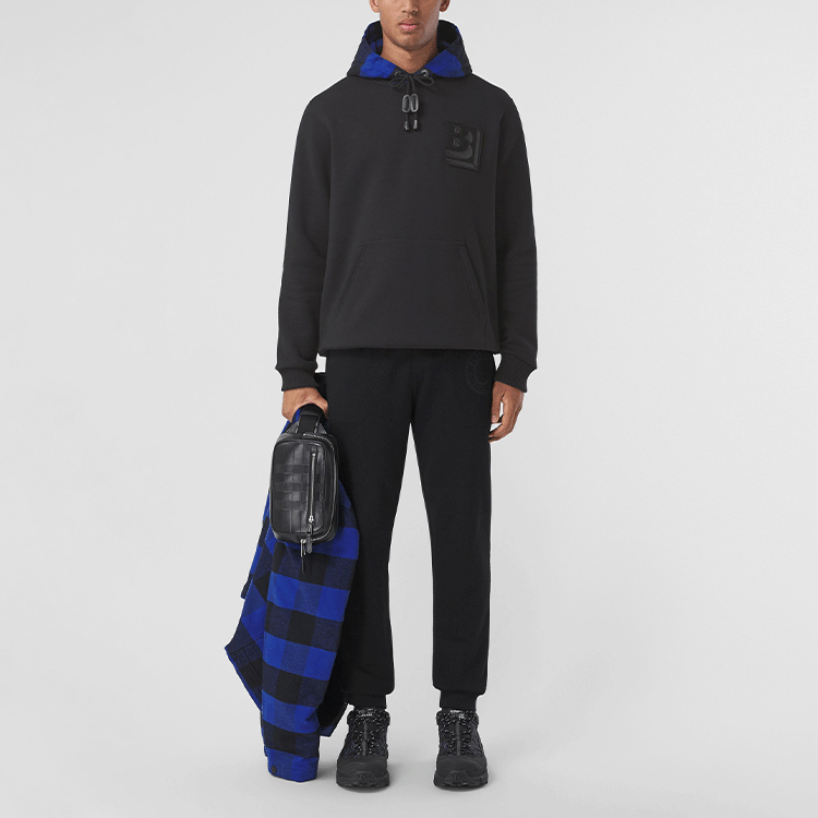 Lookbook Burberry Black Letter Print Hooded Pullover Sweatshirt 80499551