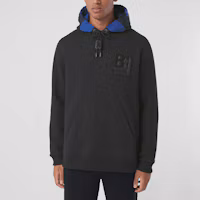 Shop Burberry 黑色字母印花連帽套頭衫 80499551