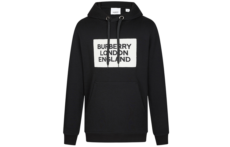 Burberry Black Letter Print Hooded Sweatshirt 80214371