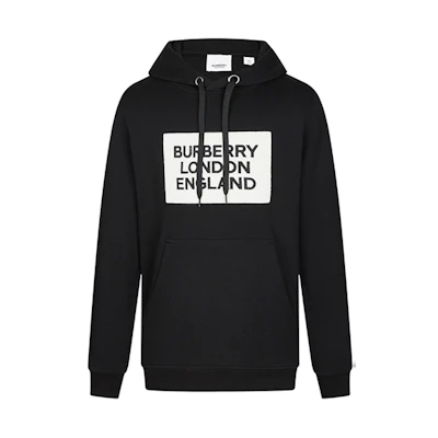 Burberry Black Letter Print Hooded Sweatshirt 80214371