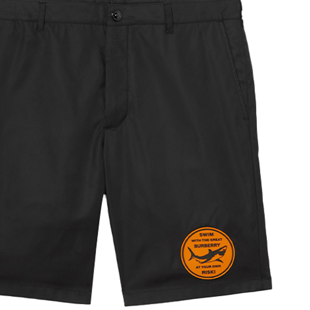 Details for バーバリー ブラック レター シャークプリント ミッドライズ カジュアルショーツ. 80406991