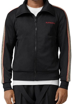 Burberry Black Letter Stripe Zip-Up Jacket 80076881 Shop Burberry Black Letter Stripe Zip-Up Jacket 80076881